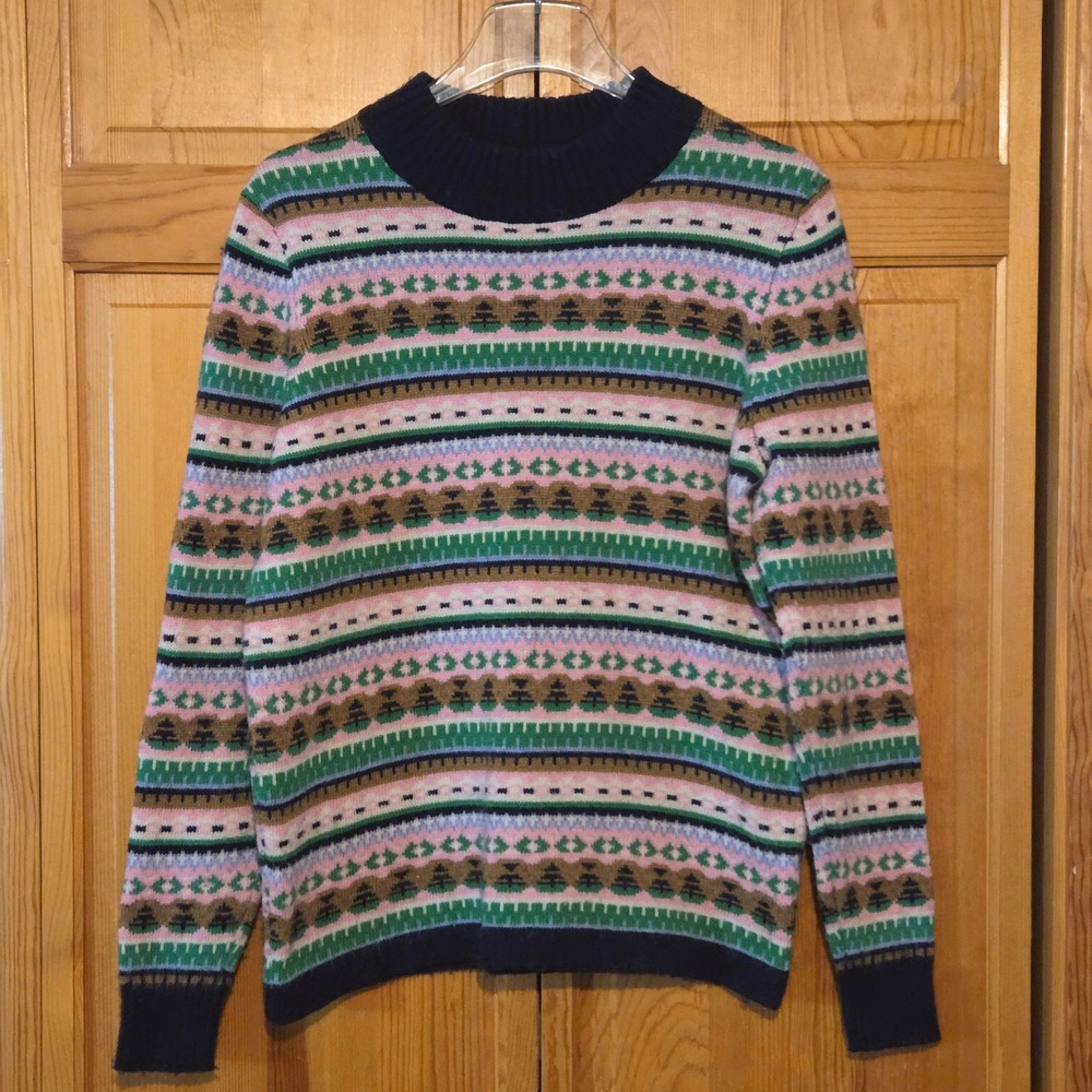 J.Crew Women's M Fair Isle Lambswool Blend Sweater‎